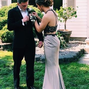 Mocha & Black 2 Piece Prom Dress